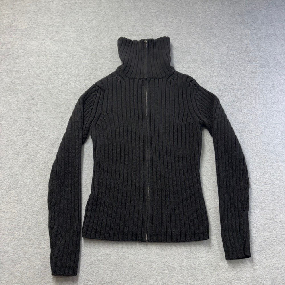 Vintage Gap Sweater Womens Medium Black Turtleneck Full Zip Y2K